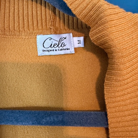 Cielo Women's Vibrant Yellow Cardigan Sweater - Picture 2 of 3